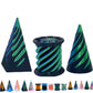 3 Packs Impossible Cone,Spiral Cone Fidget Toy Impossible Pyramid Passthrough Toy,3D Printed Spiral Cone Fidget Toy (Green Black
