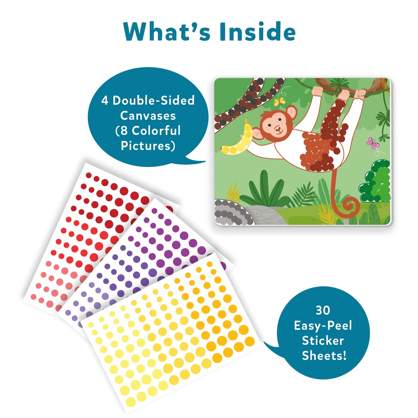 Skillmatics Art Activity Dot it - No Mess Sticker Art for Ages 3-7, 8 Animal Pictures, Paper Material, Model SKILL296DIAW