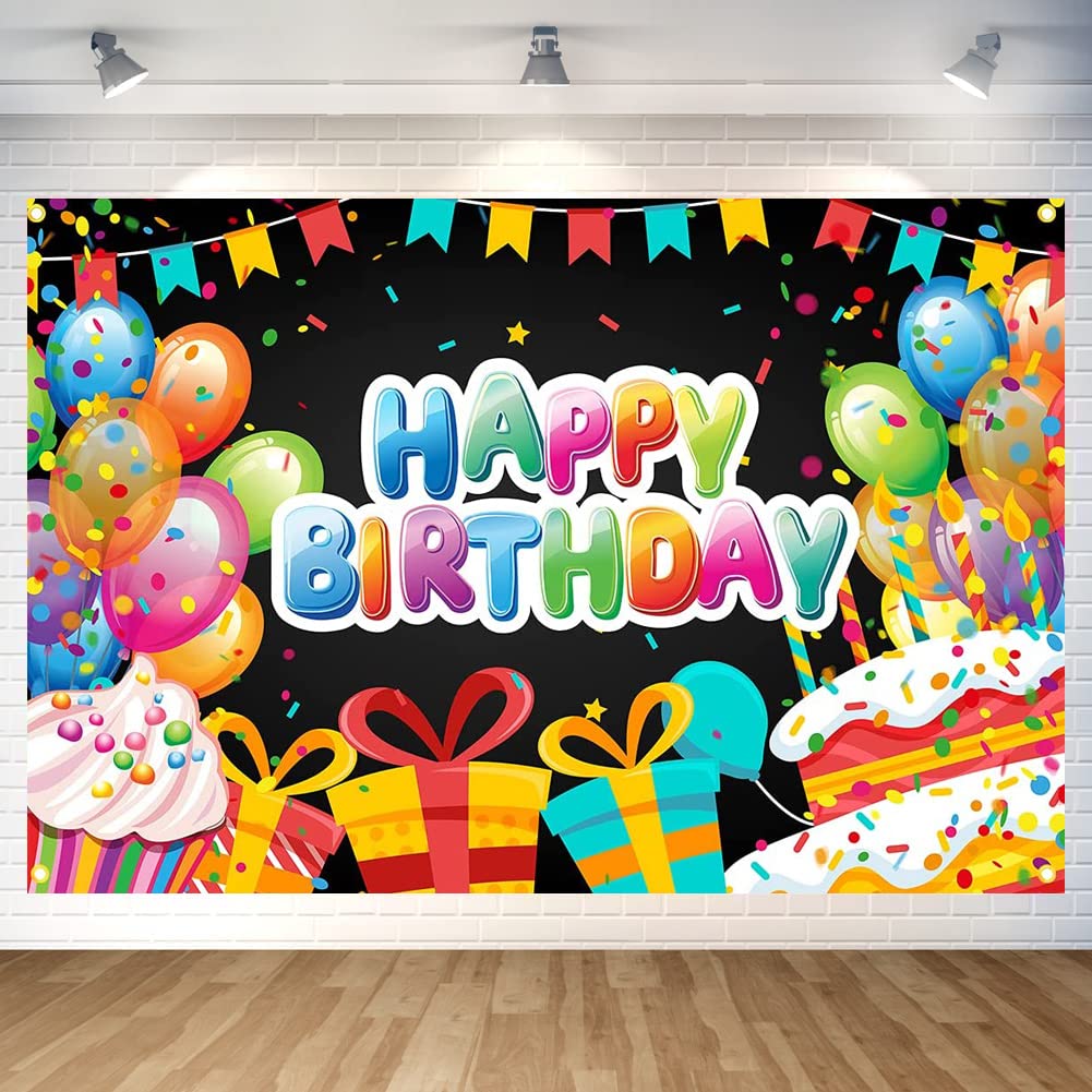 Balloon Cake Birthday Paty Backdrop Balloon Cake Happy Birthday Banner Balloon Cake Photography Background For Home Decorations