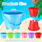 Didaey 65 Set 130 Pcs Beach Sand Buckets and Shovels, Include 65 Sand Pail Bucket 6 Colors with Castle Design Inside and 65 Shov
