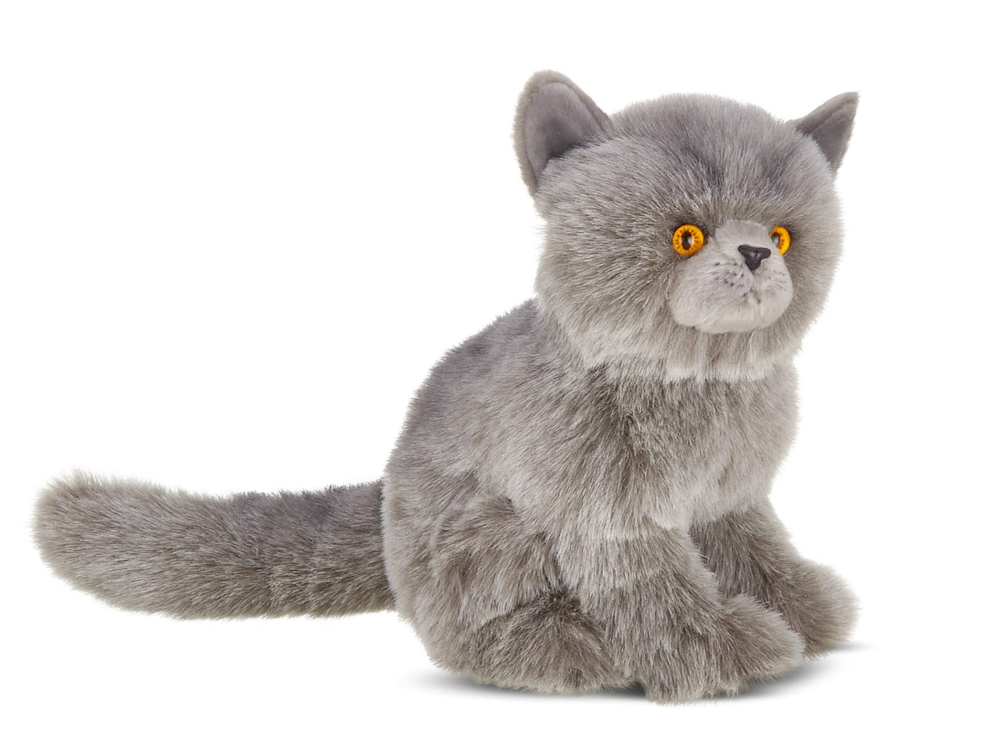 Bearington Collection Gordie The Grey Cat Plush Stuffed Animal, 10.5" Grey, Soft Plush Material, Model 0842878060843