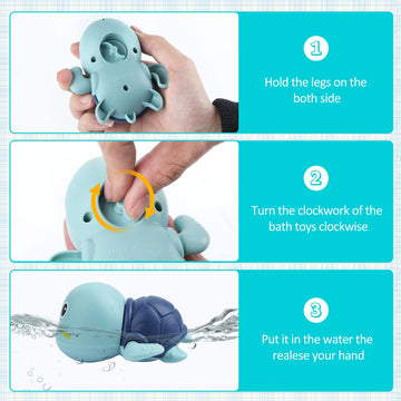 Baby Bath Toys, 6 Pack Cute Swimming Water Bath Toys For Toddlers Boy Girls Toys For 1 2 3 4 Year Old, Floating Wind-Up Bathtub