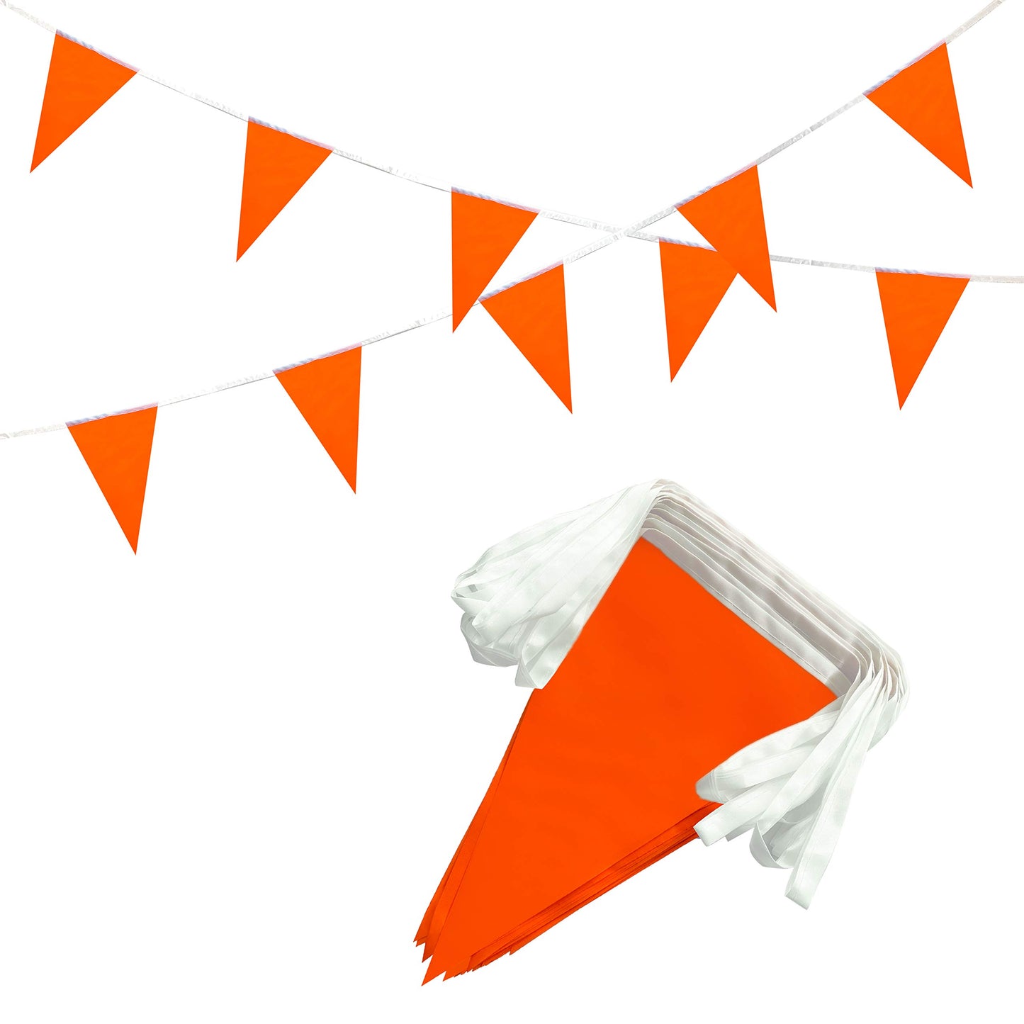 Tsmd Solid Orange Pennant Banners Flags String Diy Bunting Flags,Party Decorations For Grand Opening,Kids Birthday,Party Events