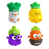 Innovitoy Press & Go Veggie Runner Toy Pack Of 4 For Kids With Colorful Carrot, Brinjal, Radish & Pineapple Designs, Push And Go