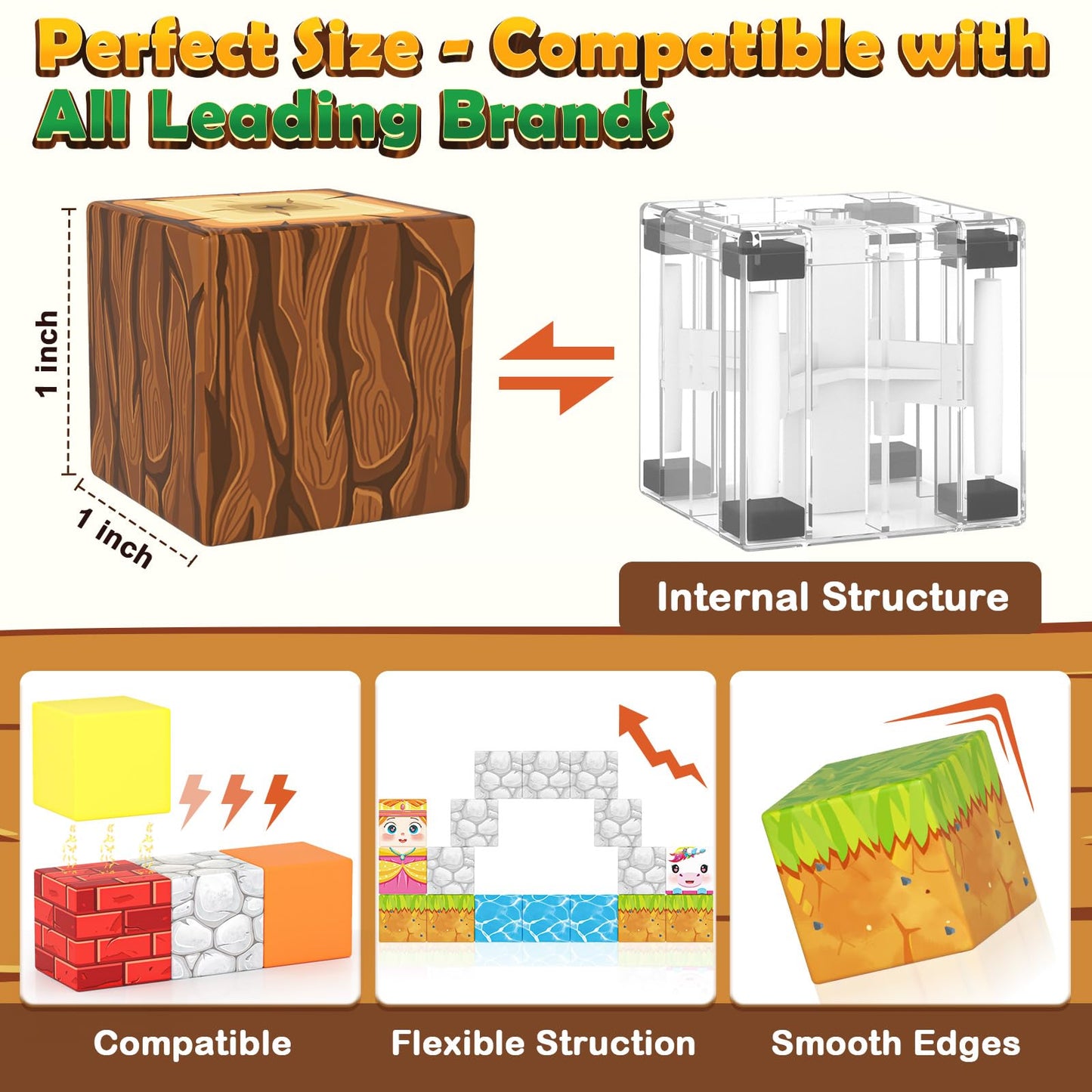 Magnetic Blocks - Build Mine Magnet World Set For Kids Age 3-5 6-8, Stem Sensory Toys For Toddlers, Gifts For 3+ Years Old Girls