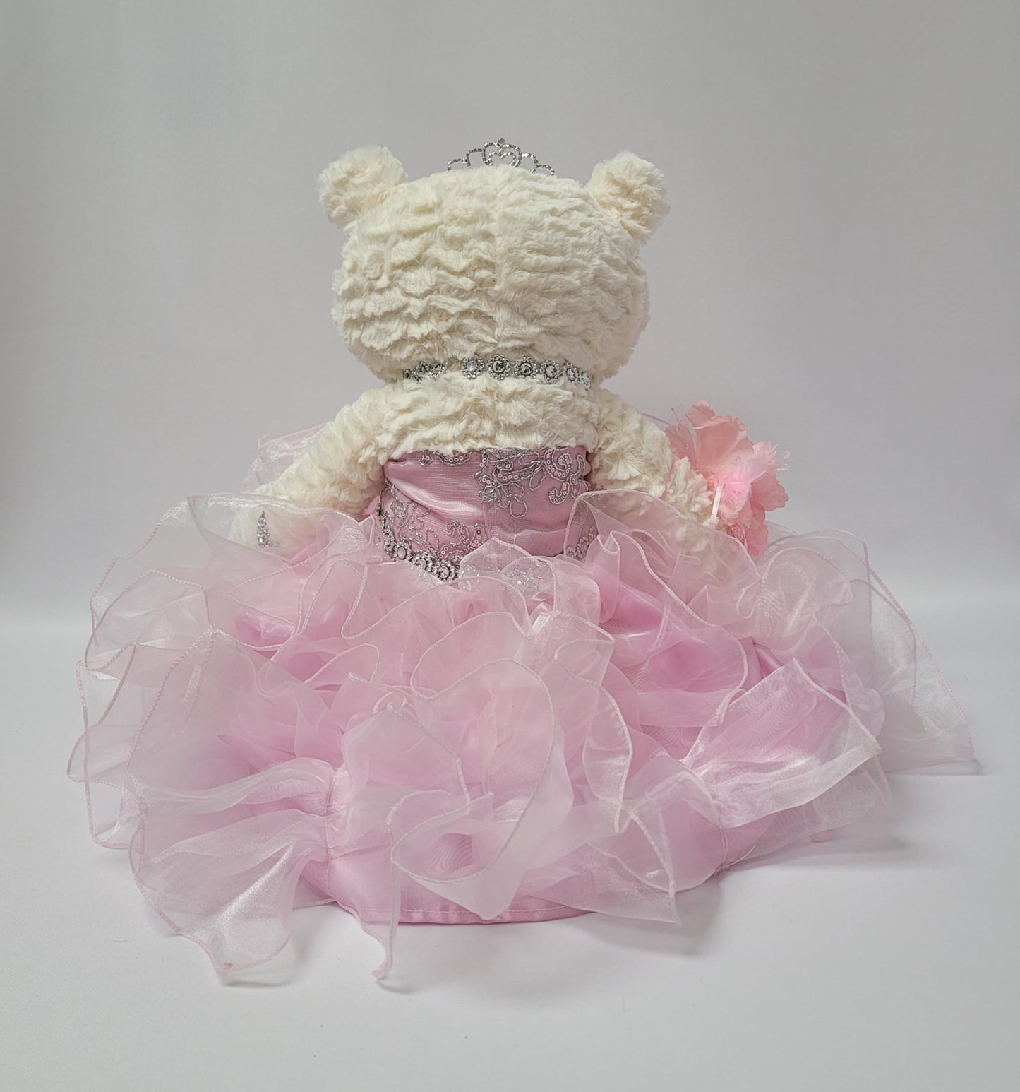 KINNEX COLLECTIONS SINCE 1997 20" Quinceanera Last Doll Teddy Bear - Pink Polyester Dress Centerpiece ARC16831-3R