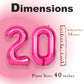 Suwen 40 Inch Hot Pink Large 20 Number Balloons Big Foil Helium Number Balloons 0-9 Jumbo Happy 20Th Mylar Birthday Party Decora
