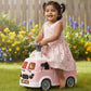 Toyzone Happy Bus - Pink | Toddler Ride-On | Lights & Music | Ride-On With Easy Storage | Grip Wheels | Make In India | Indoor &