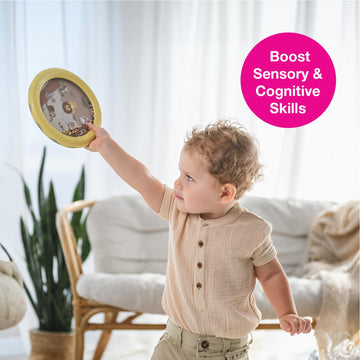 Edushape Jungle World Drum For Baby - Set Of 1 Baby Drum Toy For Toddlers 1-3 - Small Drums Musical Toy For Babies 1 Year Old And Up, Soothing Sounds, Fun Tummy Time And Sensory Development