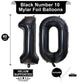 LHOAVWE 40 Inch Black 10 Foil Mylar Balloons - Jumbo Digital Number for 10th Birthday Party Decorations