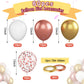 Paready Rose Gold And White Latex Balloons, 60 Pcs 12 Inch Metallic Gold Confetti Balloons With Ribbons For Birthday Party Baby