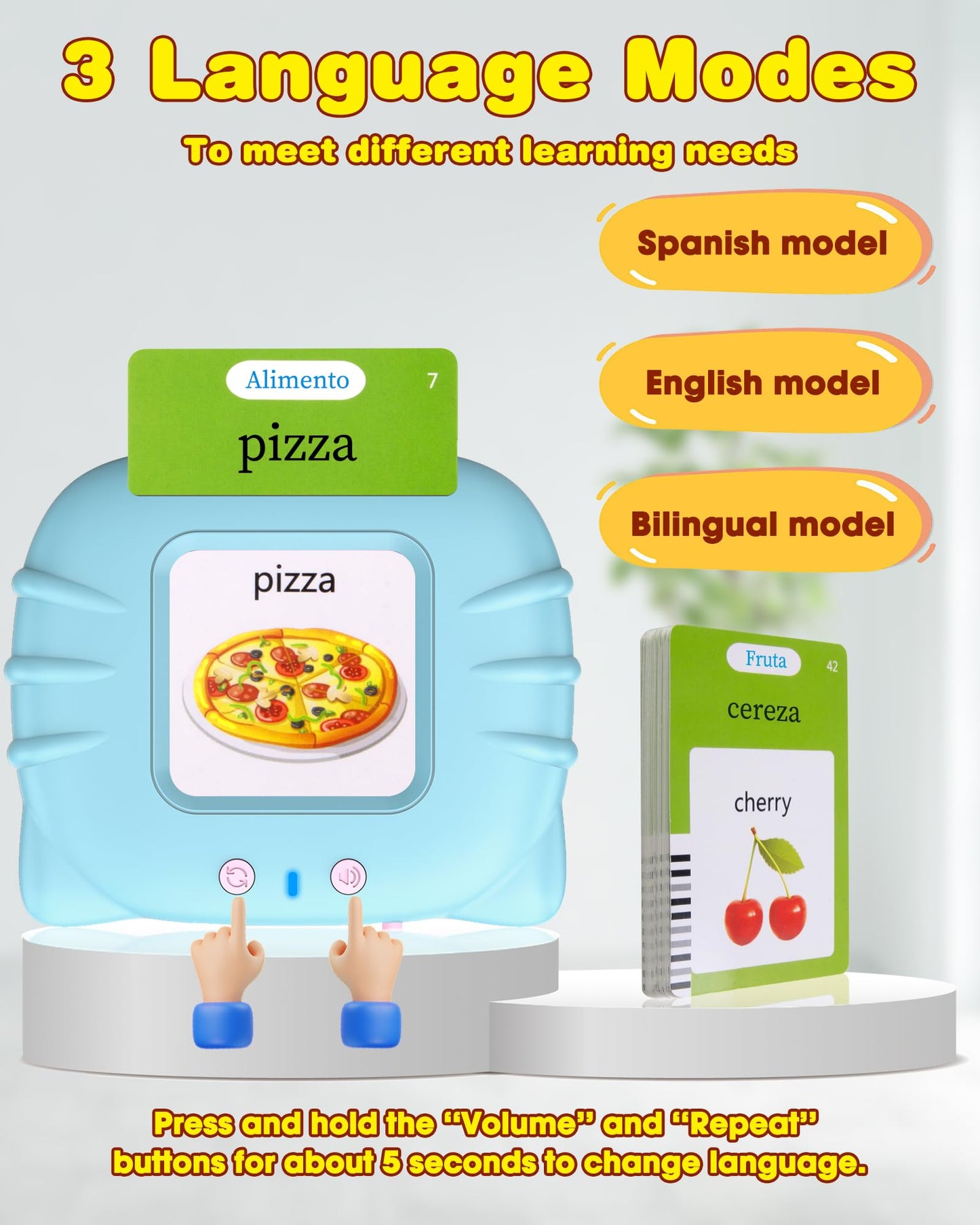 510 Words Spanish Flash Cards For Kids, Autism Toys For Toddlers 2-3 Years Old, Speech Therapy Toys, Educational Learning Flash