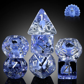 Peacock DND Dice, DNDND Resin Dice Set with Velvet Bag for Dungeons and Dragons D&D Role Playing Games and Tabletop Games(Peacoc