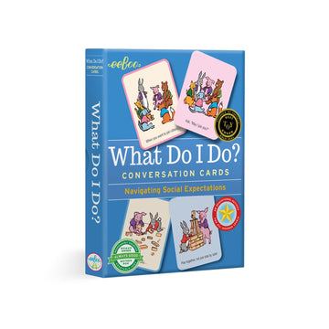 Eeboo: What Do I Do? Conversation Flashcards, Helps Develop Empathy Through Illustrations Of Social Situations That Show Complex Emotions, Valuable Communication Skills Formed, For Ages 3 And Up