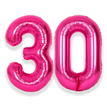 Suwen 40 Inch Large Hot Pink 30 Balloon Numbers Big Foil Helium Number Balloons 0-9 Jumbo Happy 30Th Mylar Birthday Party Decora