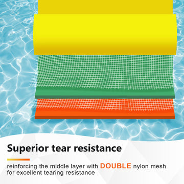 ZIPEAK Lily Pad Floating Mat, 12' x 5' Floating Mat for Lake, 3-Layer Tear-Resistant XPE Foam with a 16.4 FT Bungee Tether, A Gr