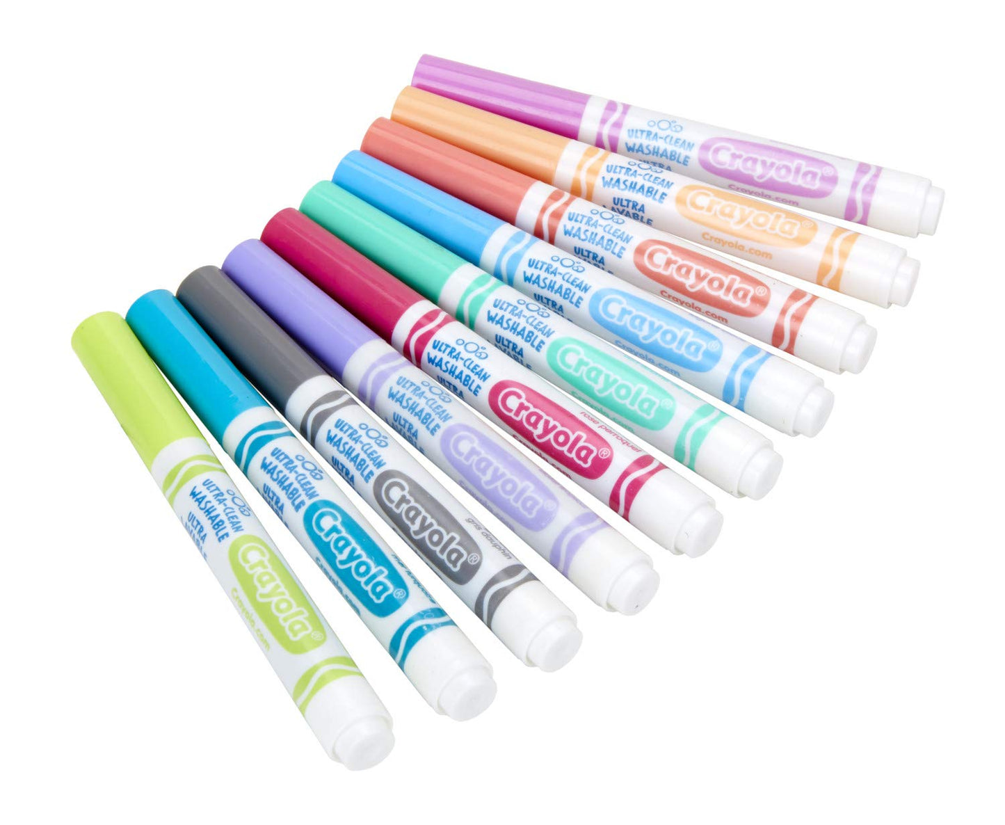 Crayola Ultra Clean Washable Markers, Tropical, 10 Count, Multi Color, Ideal Gift for Kids, Model 58-7856