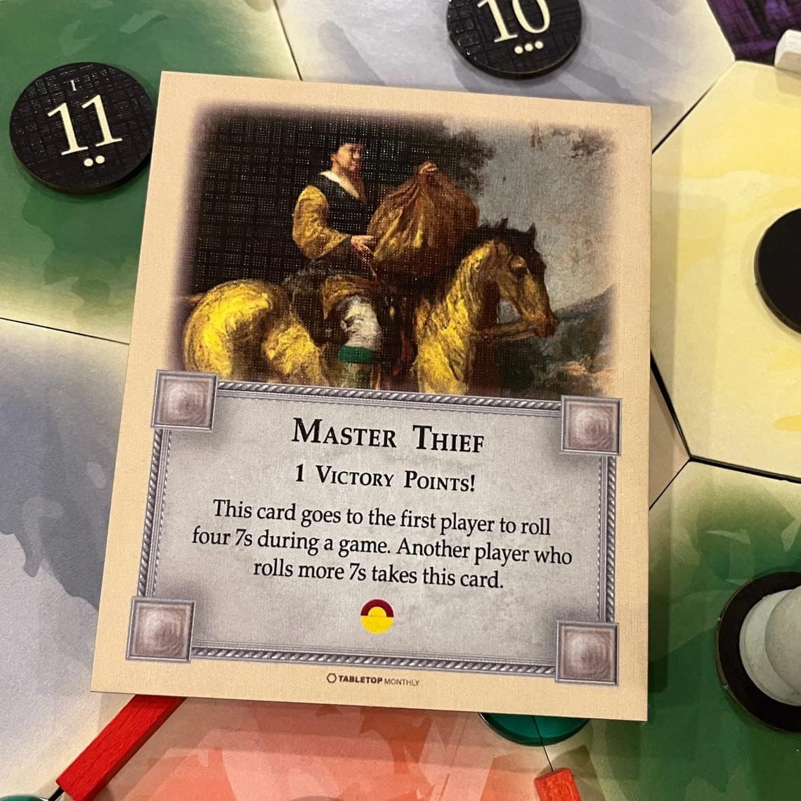 Tabletop Monthly Master Thief Card Compatible With Catan'S Settlers Of Catan, Seafarers, And Catan Expansions, 5Th Edition Board
