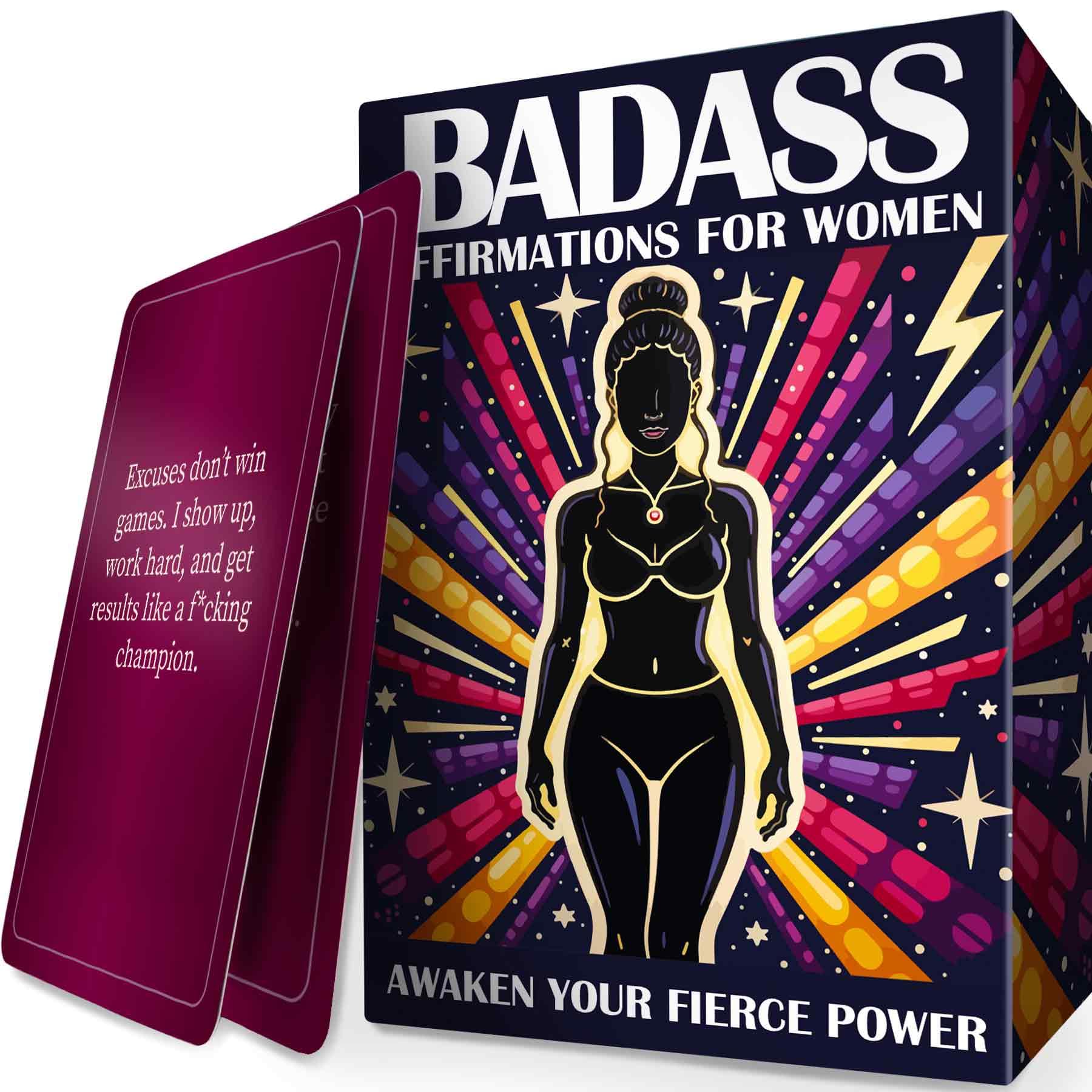 QUOKKA Badass Affirmation Cards for Women - 95 Fierce Daily Motivational Messages to Awaken Power  Boost Confidence  and Uplift Mindset - Self Care and Mental Strength Gift for Her