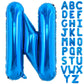 Toniful 40 Inch Large Blue Letter N Balloons Giant Alphabet Letter Balloons,Foil Mylar Big Balloons For Birthday Party Anniversa