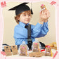 Motionchic 50 Pcs 2025 Kindergarten Graduation Bear Bulk Set with 25 Graduation Gift Mini Stuffed Bears 25 Wish Bracelet Organza