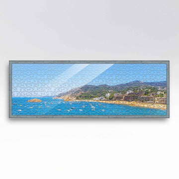 13X39 Frame Blue Wood Picture Frame Set With Peel And Stick Puzzle Glue Sheets | Interior Depth 0.5 Inches | Rustic Blue Puzzle