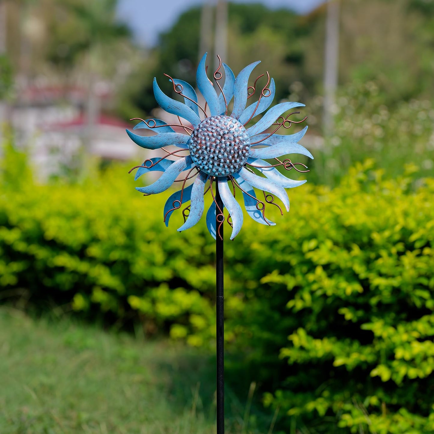 Venniy Wind Spinner Outdoor Decoration, 57   H*13   D Wind Sculptures Metal Yard Art Windmill, Pinwheels For Yard And Garden
