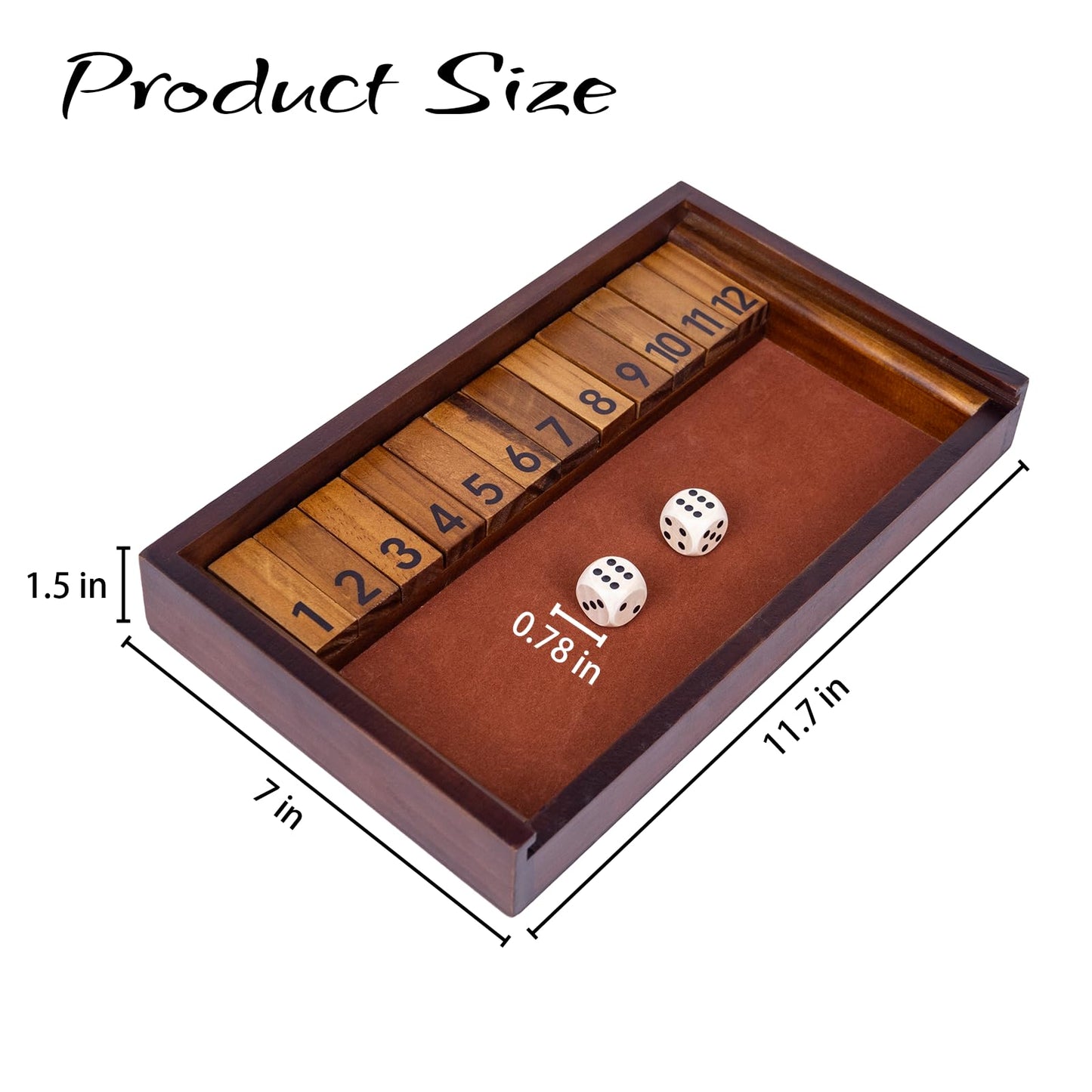 Shut The Box Game With 12 Pcs Wooden Numbers
