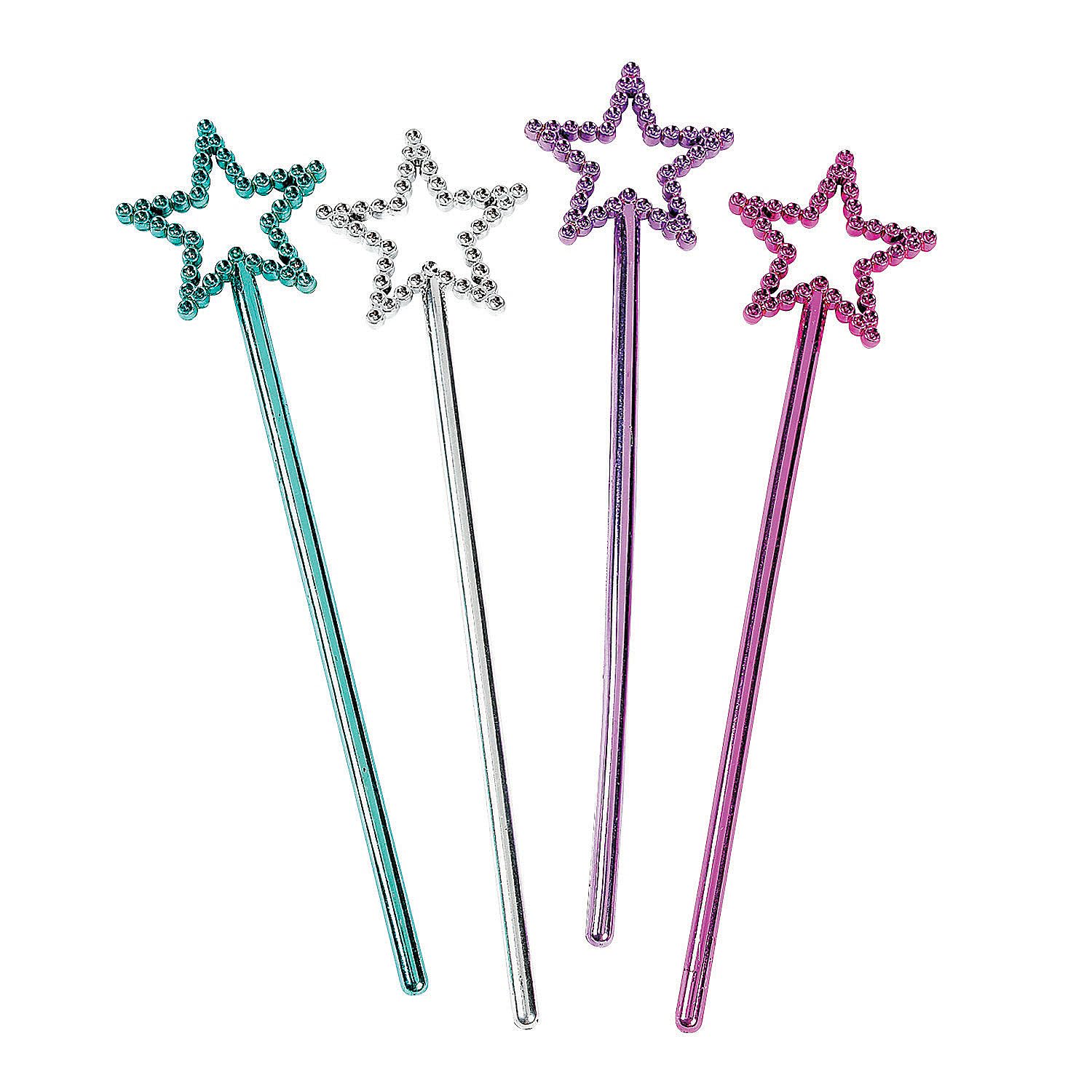 Fun Express - Mini Star Wands - Apparel Accessories - Costume Accessories - Bulk Accessories - 24 Pieces