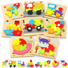 Wooden Puzzles Toddler Toys For 1 2 3 Years Old Boys Girls, 8 Vehicle Shape Learning Educational Blocks Birthday Gifts Sensory T