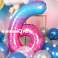 Rainbowq 6 Balloon Number 40 Inch For Boy Or Girl Big Starry 0-9 Foil Mylar Large 6 Number Balloon Happy 6Th Birthday Party Anni