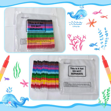 Marspark 20 Pcs Stackable Crayons Stacking Buildable Crayons Colorful Stackable Pencils Party Favors Diy Rainbow Pencil For School Office Birthday Party, 12 Colors(Vivid Color,Flat)