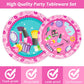 Gisgfim 96 Pcs Spa Birthday Party Plates Napkins Supplies Set Spa Party Tableware Paper Dinnerware Decorations Favors For Girls