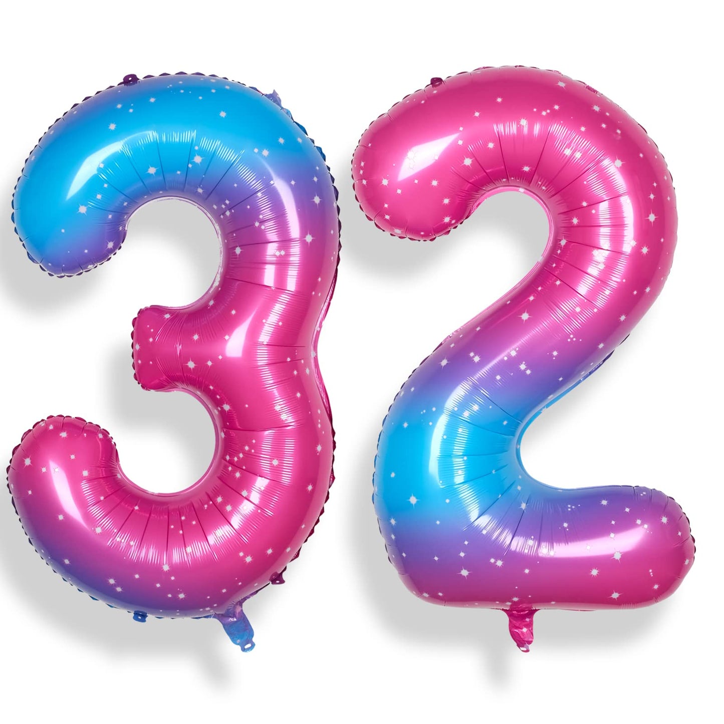 Rainbowq 32 Number Balloons 40 Inch For Women Big Starry 0-9 Foil Mylar Large Number Balloons 23 Happy 32Nd Birthday Party Anniv