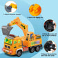 Ynanimery Construction Truck Toy, Excavator Truck Toys with 4D Lights & Sounds- Battery Operated Automatic Bump & Go, Truck Toys