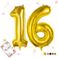 Smlpuame 40 Inch Number Balloon 0-9 Gold Large Number 16 Balloons,Digital Balloons For Birthday Party Celebration Decorations Su