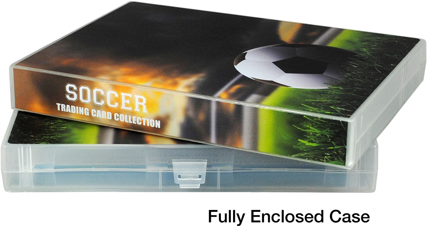 Unikeep Trading Card Binder With Soccer Theme - Card Collection Case With 100 Top Loading Pockets - For Baseball Cards, Soccer Cards, Tcg, Mtg, Pokemon, Or Yugioh