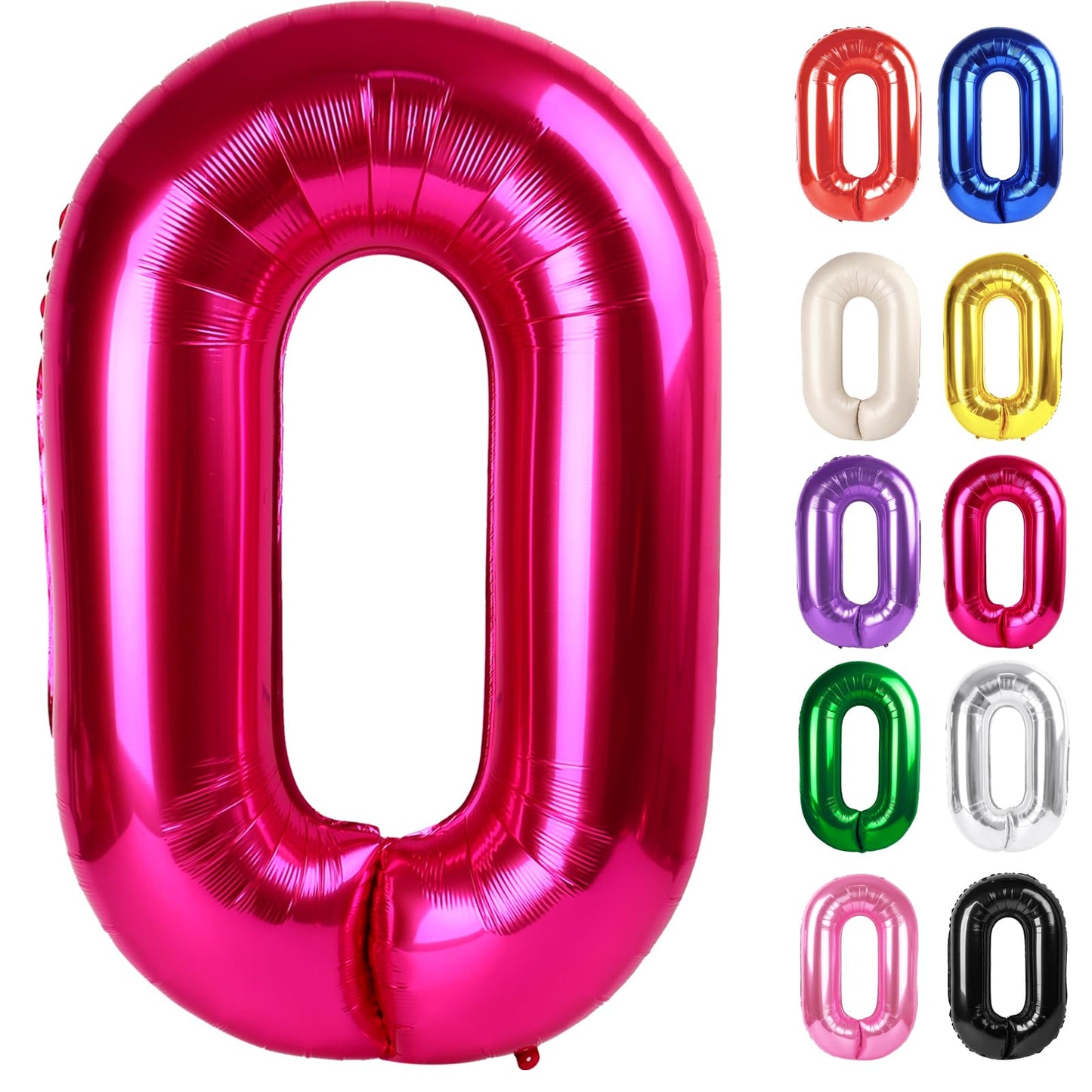 Hot Pink Number 0 Balloon 40 Inch, 0 Balloon Numberfor 10Th 20Th 30Th 40Th 50Th 60Th Birthday Decorations, Hot Pink Party Suppli