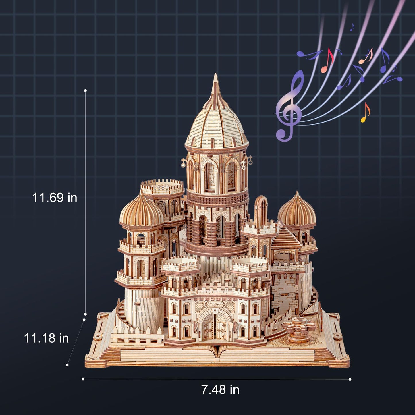 Ruifam 3D Wooden Puzzles Diy Mechanical Wooden Wide Model Kit 1000 Pcs 3D Puzzles For Adults Teens 14+Years Puzzle Enthusiasts B
