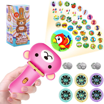 Flashlight Projector Toy-Torch Projection-Led Flashlights-Educational Toys , Include Dinosaurs, Vehicles, Animals, 48 Patterns F