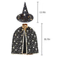 Newland Kids Wizard Cape Costume, 3-10 Years Wizard Cape And Hat, Kids Cloak Party Set - Halloween, Cosplay, Dress-Up