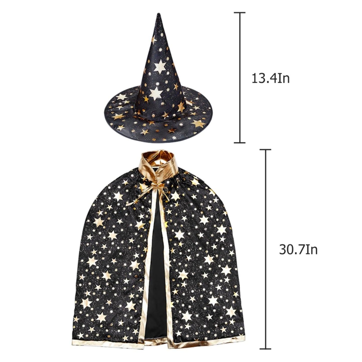 Newland Kids Wizard Cape Costume, 3-10 Years Wizard Cape And Hat, Kids Cloak Party Set - Halloween, Cosplay, Dress-Up