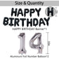 Naninuneno 14Th Black Silver Birthday Party Decorations For Boys Girls, Happy 14 Birthday Party Supplies With Black Happy Birthd