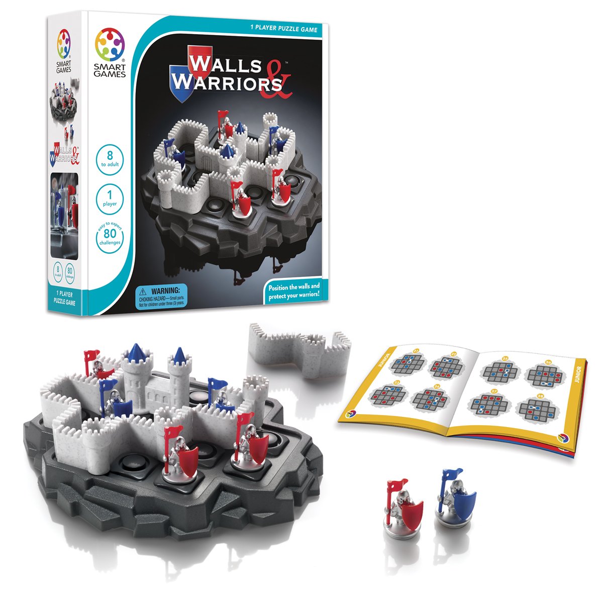 Smart Games Walls & Warriors - 80 Challenges, Multicolor, Plastic, Model 518402, Ages 2+