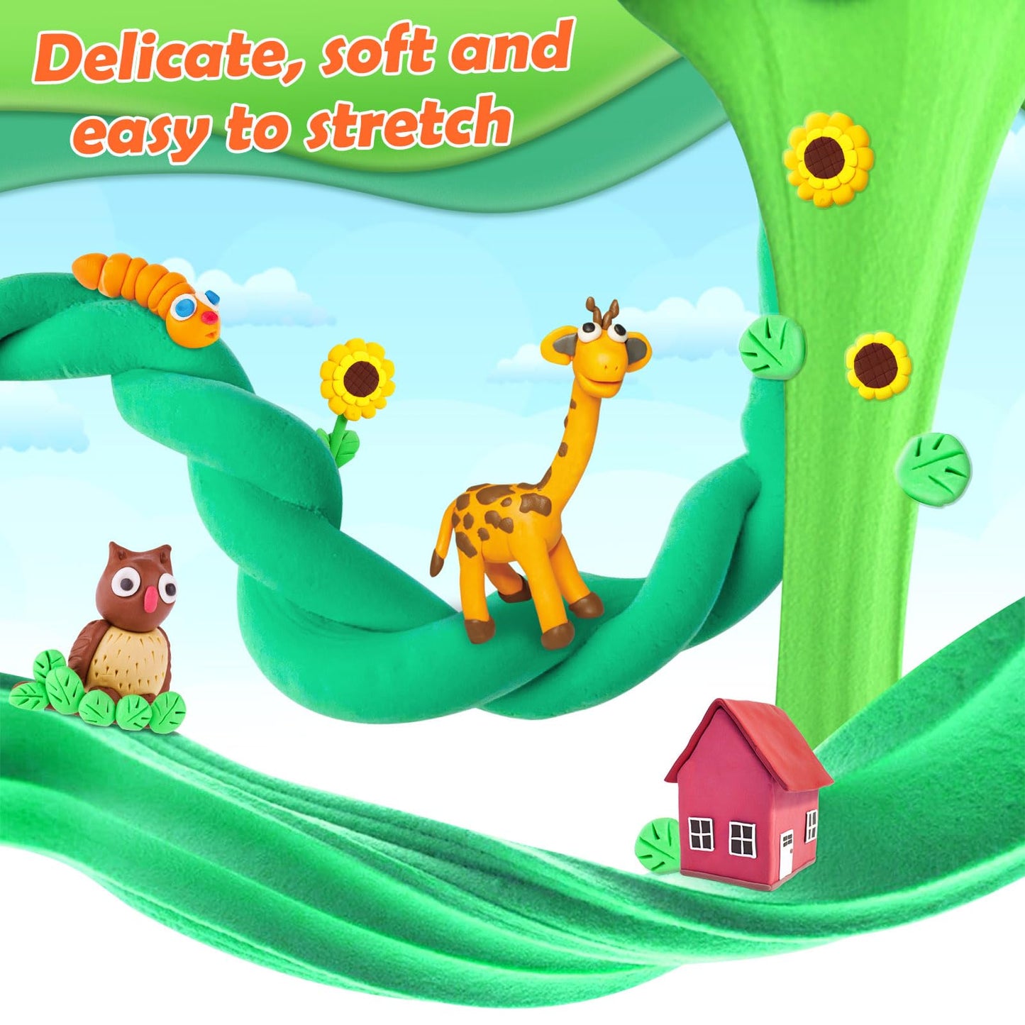 ESSENSON Air Dry Clay 120 Colors, Modeling Clay for Kids, DIY Molding Magic Clay, Gift for Kids