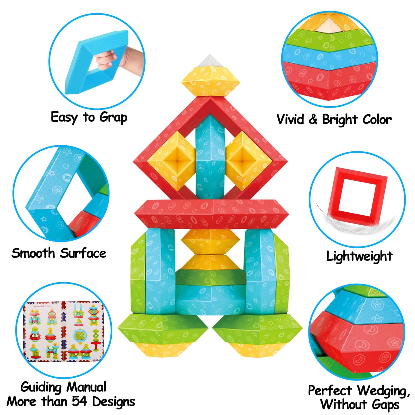 Tsomtto Montessori Toys For 1 2 3 4 5 Year Old Boys Girls Toddler 1-3 Preschool Learning Activities 30 Pcs Stacking Building Blocks Stem Stackable Educational Sensory Easter Gifts For Kids Age 1-2 2-4