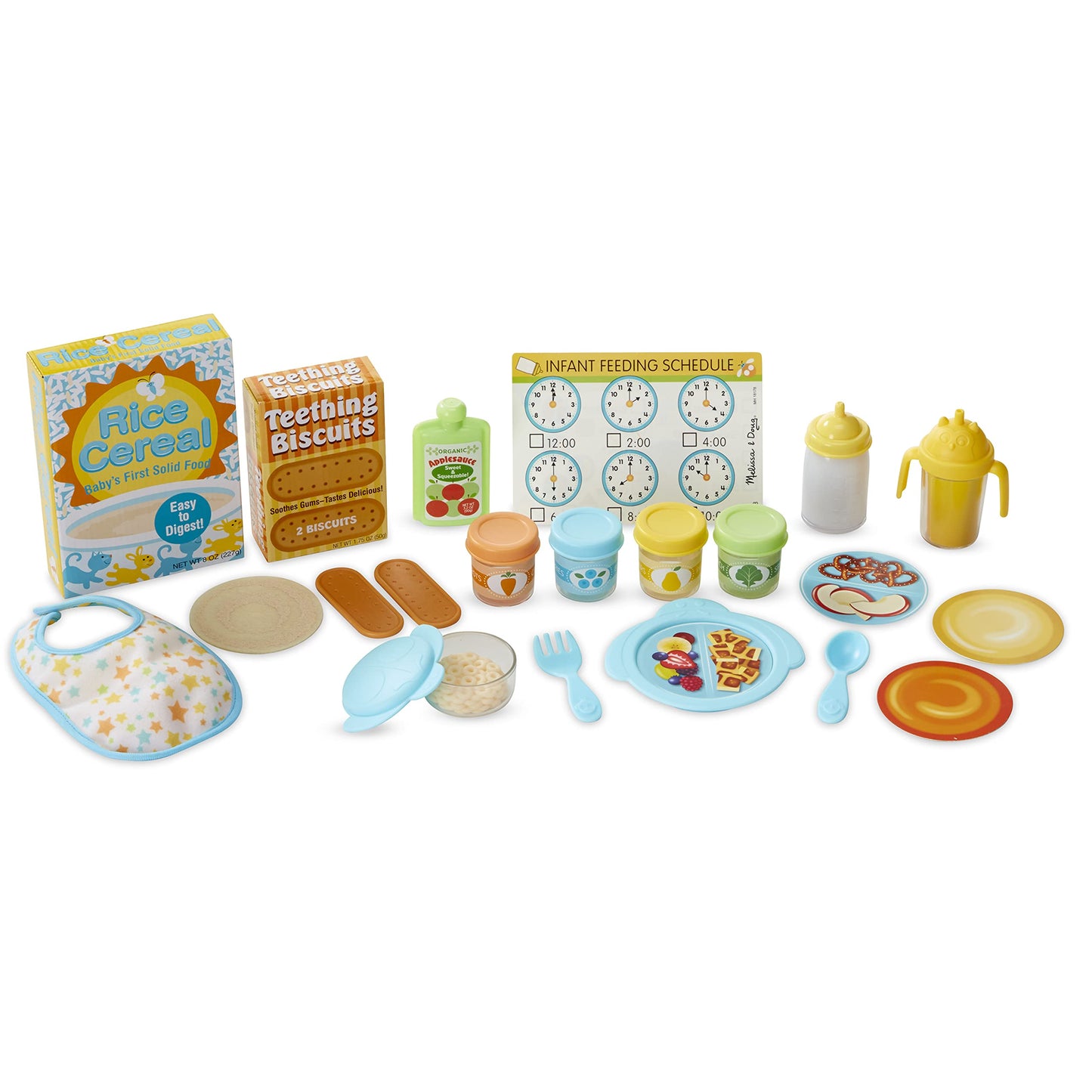 Melissa & Doug Mine to Love Mealtime Play Set for Dolls, 24 pcs, Plastic, Multi, Model 31708