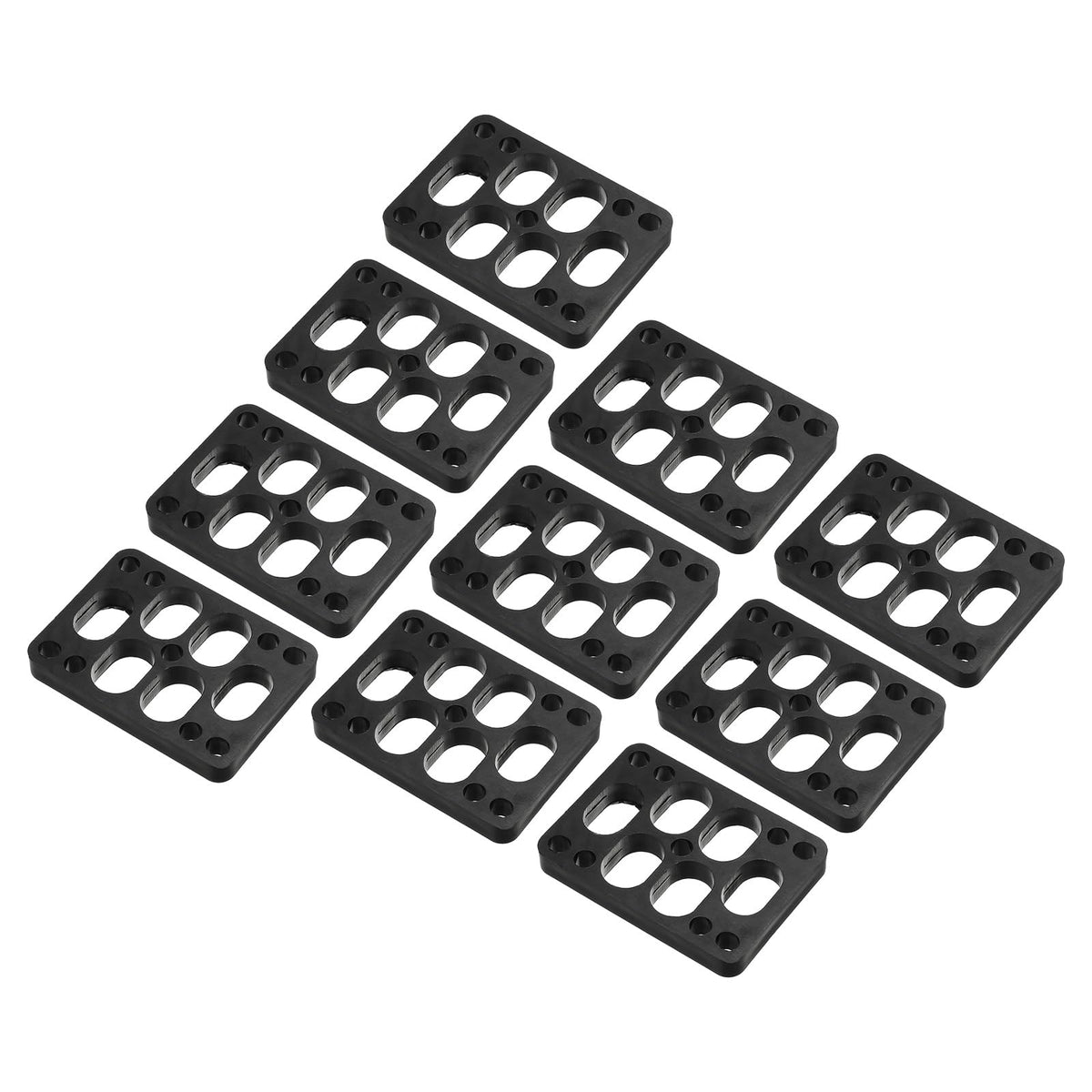 PATIKIL 3/8(9mm) Skateboard Riser Pads, 10 Pcs Plastic Skateboard Riser Pads Angled Wedge Shock Pads for Skateboard Truck, Blac