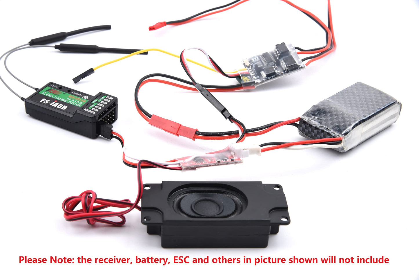 YoungRC RC Diesel Engine Sound Module for DIY Model Cars with Speaker, Powered by 2S Lipo, Plastic Construction