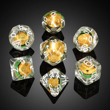 Hamburger Dungeons and Dragons Dice, DNDND 7PCS Resin DND Dice Set with Velvet Bag for D&D Role Playing Games and Tabletop Games